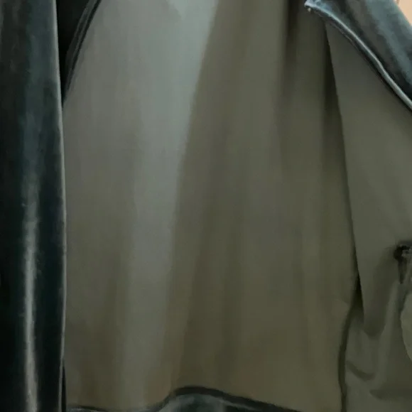 Newport News Velour Feel Zip Hoodie XL Dark Green Soft Stretch Jacket Like New - Picture 5 of 5